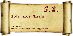 Stánicz Minna névjegykártya